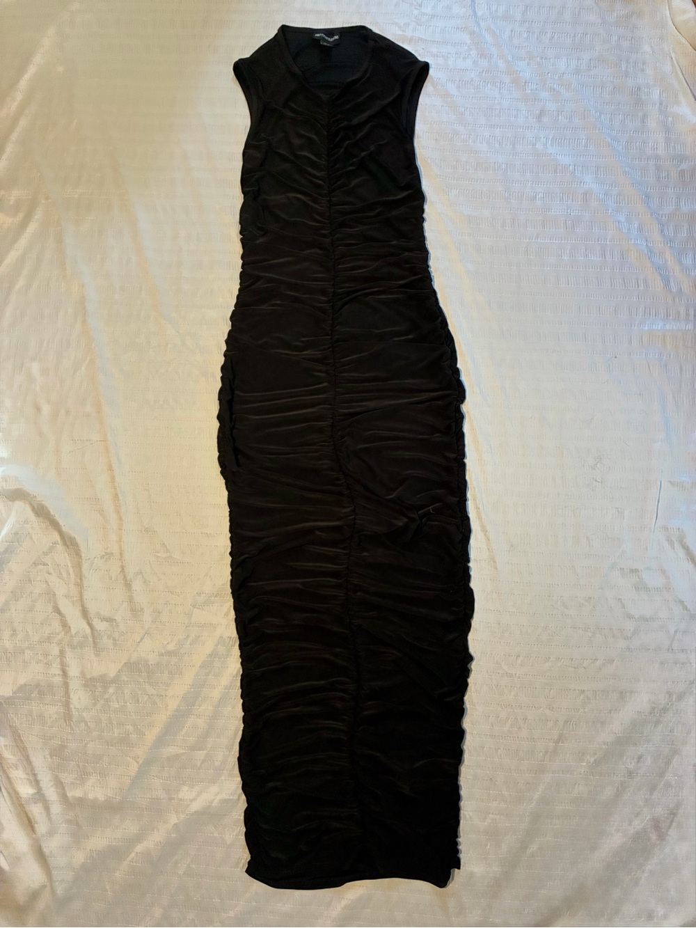 Vampiric PrettyLittleThing Sleeveless Ruched Tight Maxi Dress in Black
